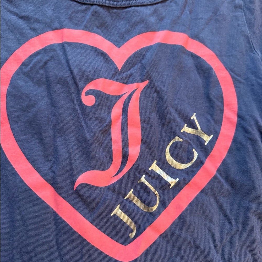 Y2K Juicy Couture heart logo T-shirt small authentic blue